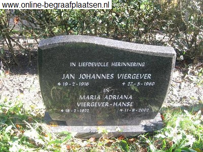 Jan Johannes Viergever 1916-1960 and Maria Adriana Hanse 1922-2002
